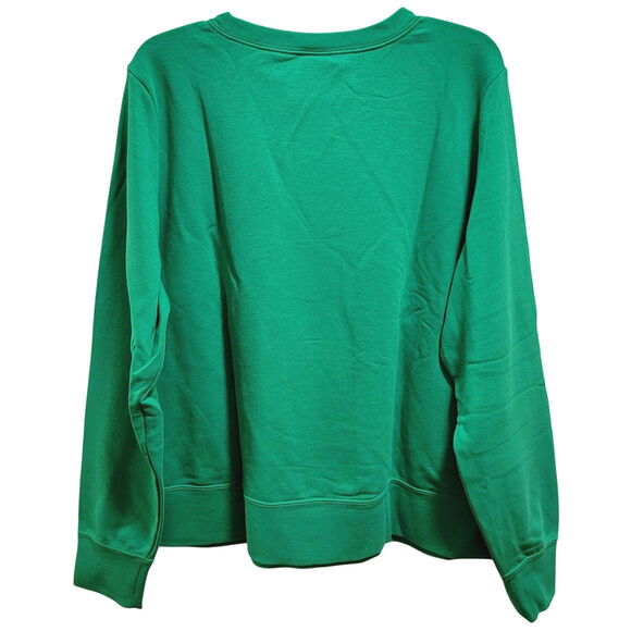 Nike Women Sportswear Club Fleece Graphic Sweatshirt Plus Size US 1X Green - Picture 3 of 4